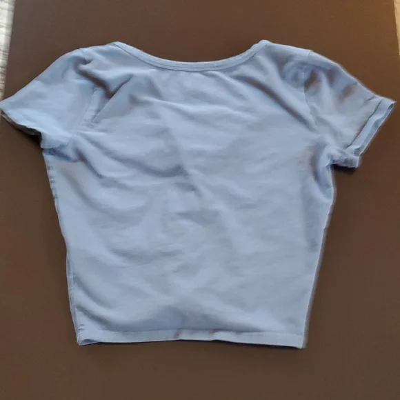 Hollister Blue Button-Up and White Graphic Tee Set - Picture 7 of 7